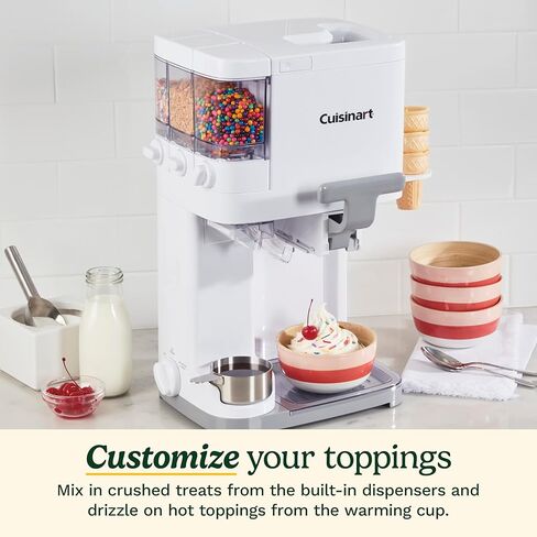 Cuisinart Ice Cream Maker Machine, 1.5 Quart Mix It In Soft Serve, Yogurt, Sorbet, Sherbet Maker, White, ICE-45P1 in Saudi Arabia