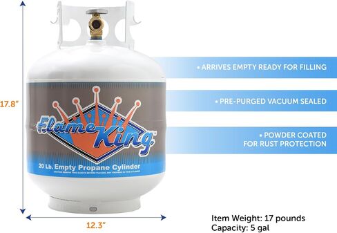 Flame King YSN-201 20-Pound Steel Propane Tank Cylinder with Type 1 OPD Valve, White in Saudi Arabia