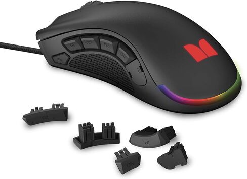 ماوس ألعاب سلكي Monster Alpha 9.0 RGB، أزرار قابلة للتخصيص، إضاءة LED قابلة للبرمجة، 16000 نقطة في البوصة قابلة للتعديل، ماوس ألعاب كمبيوتر بصري مريح مع برنامج قابل للتخصيص - لألعاب الكمبيوتر in Saudi Arabia