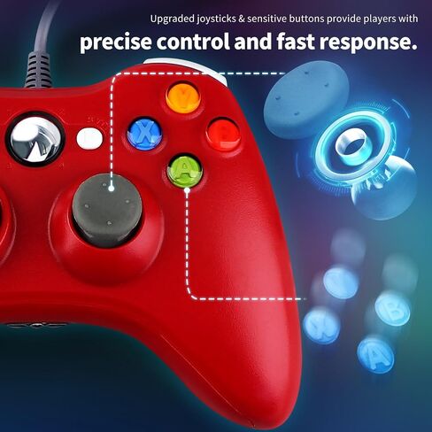 OSTENT Wired Controller Gamepad for Microsoft Xbox 360 Console PC Computer Video Game Color Black in Saudi Arabia