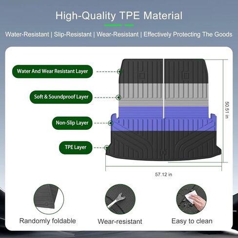 Cargo Mat Compatible with 2024-2025 Lexus TX 350 500H 550H+ Trunk Liner Cargo Liner Backrest Trunk Mat Replacement for 2024-2025 Lexus TX Accessories in Kuwait