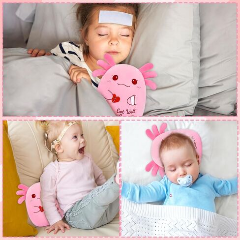 Get Well Soon Axolotl Plush Toy, Pink Axolotl Get Well Soon Gift for Kids Women,Soft Stuffed Animal Cute Pink Huggable Pillow Kawaii Plushies Gift for Girls Boys in Kuwait