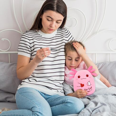 Get Well Soon Axolotl Plush Toy, Pink Axolotl Get Well Soon Gift for Kids Women,Soft Stuffed Animal Cute Pink Huggable Pillow Kawaii Plushies Gift for Girls Boys in Kuwait