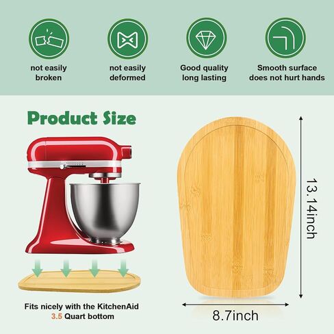 Bamboo Mixer Slider Compatible with Kitchen aid Bowl Lift 5-8 Qt Stand Mixer - Kitchen Countertop Storage Mover Sliding Caddy for Kitchen Aid 5-8 Qt Mixer, Mixer Appliance Moving Tray in Saudi Arabia