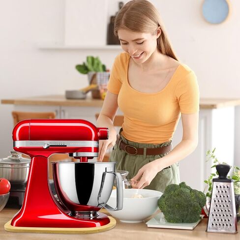 Bamboo Mixer Slider Compatible with Kitchen aid Bowl Lift 5-8 Qt Stand Mixer - Kitchen Countertop Storage Mover Sliding Caddy for Kitchen Aid 5-8 Qt Mixer, Mixer Appliance Moving Tray in Saudi Arabia