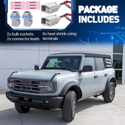 2 Pcs Rear License Plate Light Lamp Bulb Socket Connector Wiring Pigtail Harness Kit Fit for F-150 2004-2021 Ranger 1998-2011 Explorer 2006-2010 F81Z-13411-AA AL8Z-13411-B in Saudi Arabia