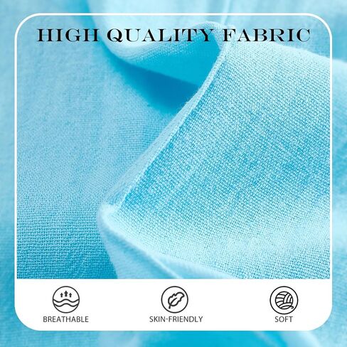 Mens Linen Pants Summer Casual Button Straight Beach Pants Baggy Elastic Waist Drawstring Yoga Trousers with Pockets in Kuwait