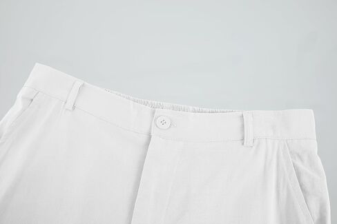 Ryannology Men's Casual Linen Pants Elastic Waist Slim Fit Beach Yoga Business Lightweight Cotton Trousers Pants with Pockets in Kuwait