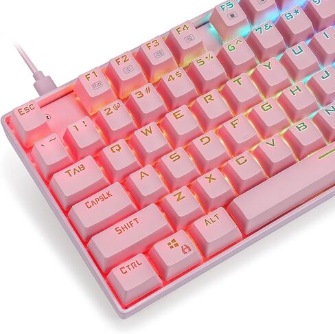 HUO JI Z-88 PRO RGB Mechanical Gaming Keyboard, Blue Switch, LED Backlit, Water Resistant, E-Yooso 60% Compact 81 Keys Anti-Ghosting for Mac, PC, Black in Saudi Arabia