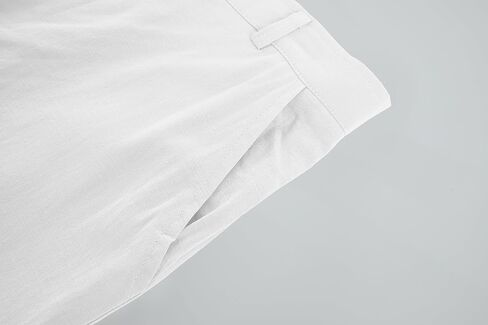 Ryannology Men's Casual Linen Pants Elastic Waist Slim Fit Beach Yoga Business Lightweight Cotton Trousers Pants with Pockets in Kuwait