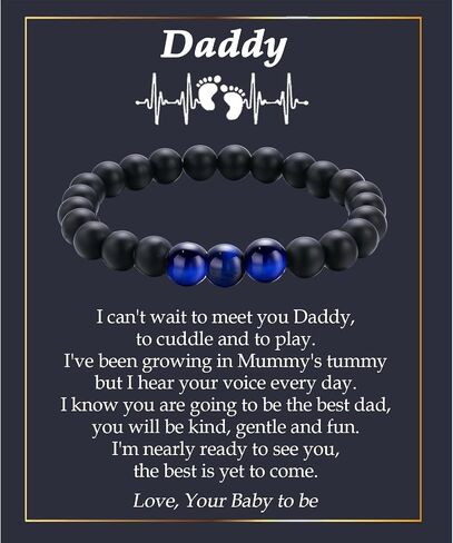 Fathers Day Gifts for Dad Stepdad Father in Law Mens Bracelet Birthday Gifts for Dad Tiger Eye Beaded Bracelet Presents for Men Daddy Fathers Day Xmas Jewelry Stocking Stuffers in Saudi Arabia