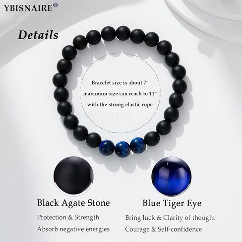 Fathers Day Gifts for Dad Stepdad Father in Law Mens Bracelet Birthday Gifts for Dad Tiger Eye Beaded Bracelet Presents for Men Daddy Fathers Day Xmas Jewelry Stocking Stuffers in Saudi Arabia