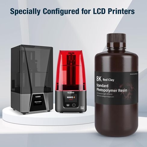 ELEGOO Standard LCD 3D Printer Resin, Fast UV-Curing 3D 405nm UV Resin Photopolymer Resin for High Precision Rapid LCD 3D Printing Black 1000G in Kuwait