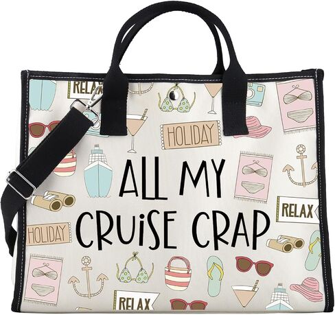 Cruise Vacation Tote Bag All My Cruise Crap Tote Bag Summer Vacation Travel Gift Beach Life Gift Family Vacation Cruise Gifts in Saudi Arabia