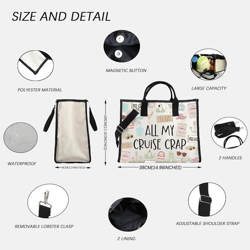 Cruise Vacation Tote Bag All My Cruise Crap Tote Bag Summer Vacation Travel Gift Beach Life Gift Family Vacation Cruise Gifts in Saudi Arabia
