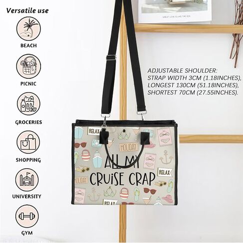 Cruise Vacation Tote Bag All My Cruise Crap Tote Bag Summer Vacation Travel Gift Beach Life Gift Family Vacation Cruise Gifts in Saudi Arabia