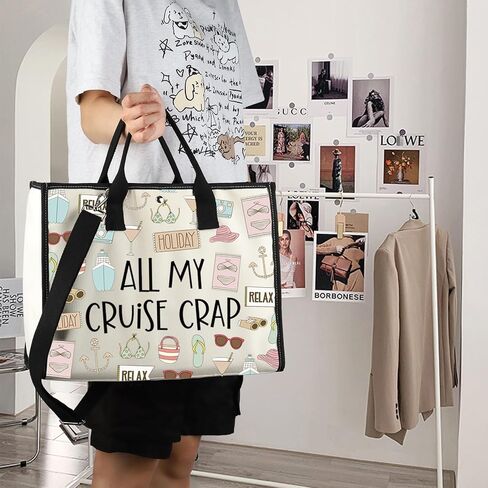 Cruise Vacation Tote Bag All My Cruise Crap Tote Bag Summer Vacation Travel Gift Beach Life Gift Family Vacation Cruise Gifts in Saudi Arabia