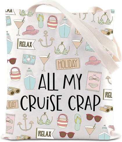 Cruise Vacation Tote Bag All My Cruise Crap Tote Bag Summer Vacation Travel Gift Beach Life Gift Family Vacation Cruise Gifts in Saudi Arabia