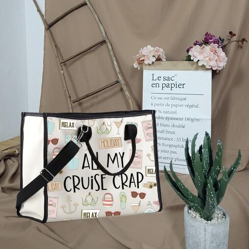 Cruise Vacation Tote Bag All My Cruise Crap Tote Bag Summer Vacation Travel Gift Beach Life Gift Family Vacation Cruise Gifts in Saudi Arabia