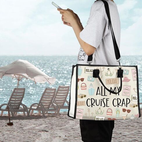 Cruise Vacation Tote Bag All My Cruise Crap Tote Bag Summer Vacation Travel Gift Beach Life Gift Family Vacation Cruise Gifts in Saudi Arabia