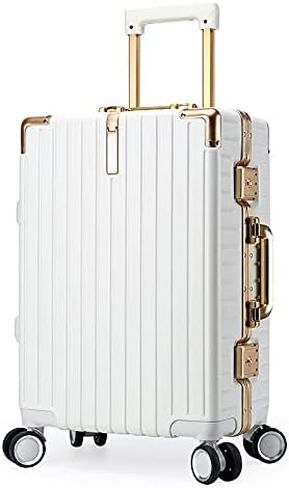 yyw aluminium frame pc-polycarbonate carcase on oncase ، أمتعة مقصورة خفيفة الوزن ، قذيفة صلبة للكمبيوتر الشخصي ، معتمدة من شركات الطيران ، قفل tsa ، عجلات هادئة (أبيض ، مقصورة 20 بوصة) in Saudi Arabia