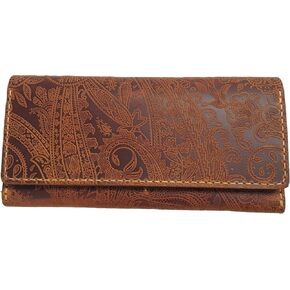 Genuine Leather Handmade Wallet for Women Large Capacity Credit Card Holder Ladies Long Clutch Handbag Slim Minimalist Purse with Zipper Pocket