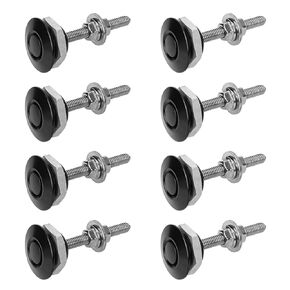 8pcs Universal Aluminum Vehicle Hood Pins, Diameter 1.18 inch License Plate Lock Clip Push Button Bonnet Quick Release Lock Latch Bumper (Black)