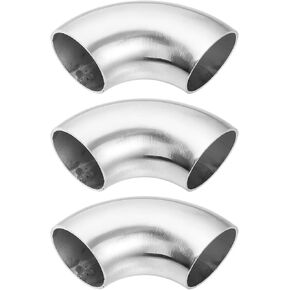 uxcell 3pcs OD 4 Inch 90 Degree Mandrel Bend Elbow SS304 Stainless Steel Bend Tube Exhaust Elbow Pipe for Car Arc Length 200mm Silver Tone in Saudi Arabia