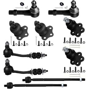SCITOO 10pcs RWD Front Suspension Kit Inner Outer Tie Rod End Sway Bar Link Lower Upper Ball Joint Fit 1997-1999 For Dodge Dakota 1999 For Durango