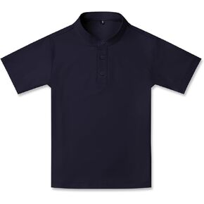 Soneven Youth Boys' Golf Shirt Performance Polo Kids Henley Button Down Athletic School Uniform Summer Short Sleeve Tops Tees