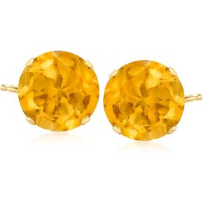 Ross-Simons 6.20 ct. t.w. Citrine Stud Earrings in 14kt Yellow Gold