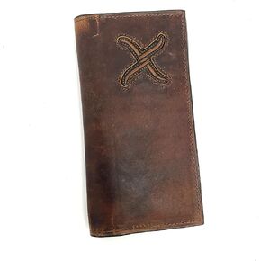 Twisted X WALLET DISTRESSED BOMBER X (Brown)