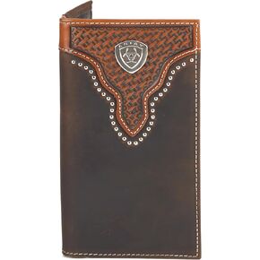 ARIAT Western Wallet Mens Rodeo Basketweave Sunburst Brown A3553402