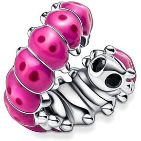 Cute Curled Caterpillar Charm 925 Sterling Silver Pendant,Jewelry Beads Gifts for Women Bracelet&Necklace
