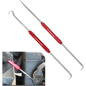 2PCS Hook and Pick Set Puller Remover, Car Oil Seal O-Ring Seal Gasket Precision Hooks Puller Remover, Double Pointed Oil Seal Driver O-Ring Hooks Tool Set for Most Cars