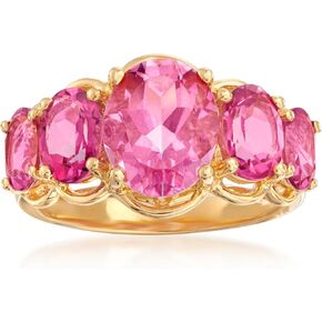 Ross-Simons 4.50 ct. t.w. Gemstone 5-Stone Ring in 18kt Gold Over Sterling