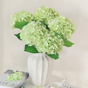 Real Touch Blue Hydrangea Artificial Flowers with Stems, Fake Silk Flowers for Outdoors, 3 Pcs Artificial Flowers for Home Decor Wedding Bouquets Centerpieces Vase