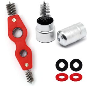 Battery Terminal Cleaner Kit, 2pcs Battery Terminal Brush, 2pcs Lead Shims, 10pcs Anti-Corrosion Fiber Washers, for Car Marine Boat RV