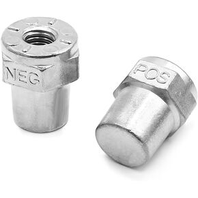 2 PCS Positive Negative Battery Post Terminal, Zinc Coated Battery Adapter Terminal Charging Posts, 3/8"-16 Female Thread Terminal Post Adapter for Car Truck Marine (2pcs)