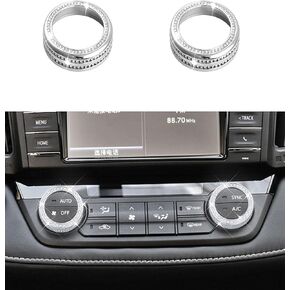 Congcong for Rav4 Volume Knob Bling Crystal Cover Interior Cover متوافق مع Toyota RAV4 2015-2019