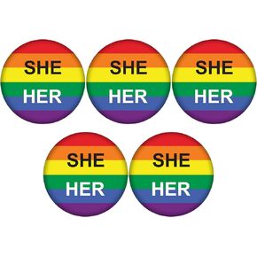 10/25/50pcs Gay Pride Rainbow Round/Pronoun Button Pin - Perfect for LGBTQ Accessories, Gay Stuff, Pride Parades, LGBTQ Events, Pride Month, Promotional Events and Gift-Giving