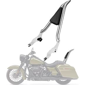 26" Detachable Rear Sissy Bar Passenger Motorcycle Backrest with Pad Compatible with Harley Touring Road King Street Glide Electra Glide CVO Road Glide 2009-2025 （Chrome）