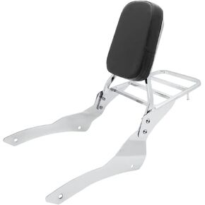 بار أعلى قيمة للركض مع وسادة مريحة ورفق الأمتعة متوافقة مع Yamaha Vstar 650 400 XVS650 400 DS650 Classic DS400 V Star 1998-2018 Drag Star (Chrome)