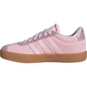 adidas VL Court 3.0 Sneaker, Clear Pink/Clear Pink/Gum, 3 US Unisex Little Kid