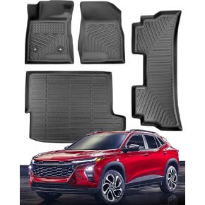 جميع الحصير الأرضية المطاطية للطقس لـ Chevy Trax 2025 2024 LS/LT/ACTIVE/1RS/2RS ، ملحقات CARGO MAT Trunk Mat Cargo مخصصة للمقعد الأمامي والثاني ، وملحقات السيارات السوداء الشاقة في Buick Envista