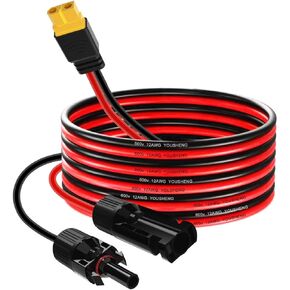 Solar to O Ring Connecter,10AWG 60cm Solar Panel Adaptor Extension Cable,Solar Battery connectors for Solar Generator Inverter Battery Pack Charger