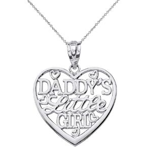Claddagh Gold 925 Sterling Silver Heart Charm Daddy's Little Girl Netlace Netlace