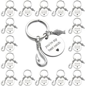 Phaeton 20pcs سلسلة مفاتيح الصيد أنت أعظم سلسلة مفاتيح هدية Daddy Grandpa Beyonding عيد ميلاد عيد الشكر هدية عيد الأب هدية الصيد لصالح صديقها عيد الحب عيد الحب