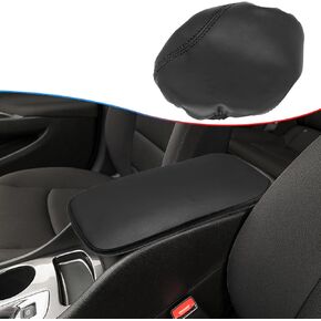 Armrest Cover,for Chevrolet Malibu 2016-2025, Microfiber Leather，Scratch Leather Middle Console Cushion Protector Pad -Black Stitches