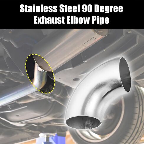 uxcell 3pcs OD 4 Inch 90 Degree Mandrel Bend Elbow SS304 Stainless Steel Bend Tube Exhaust Elbow Pipe for Car Arc Length 200mm Silver Tone in Saudi Arabia